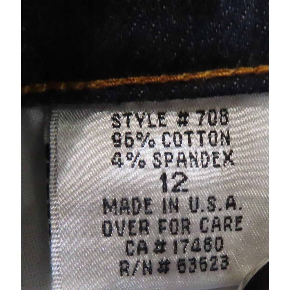 NYDJ‎ Tummy Tuck Dark Wash Capri Cropped Jeans Womens 12 Y2K Stretch Denim USA - Picture 10 of 12